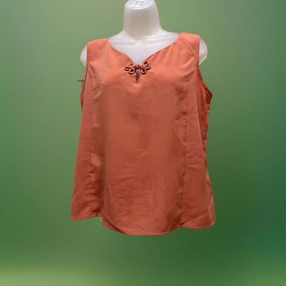 Martinique women's Peach sleeveless Tie front top, Size: XL